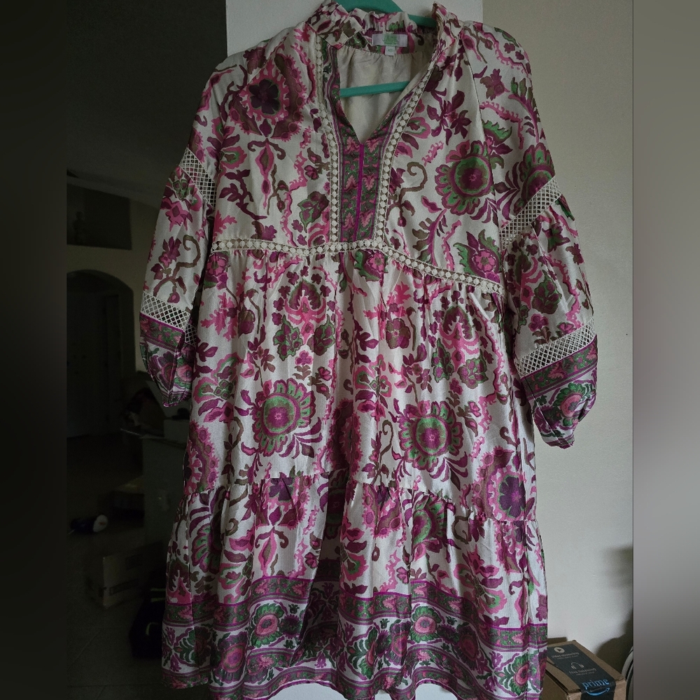 Jade Melody Tam Paisley Bubble Sleeves Dress